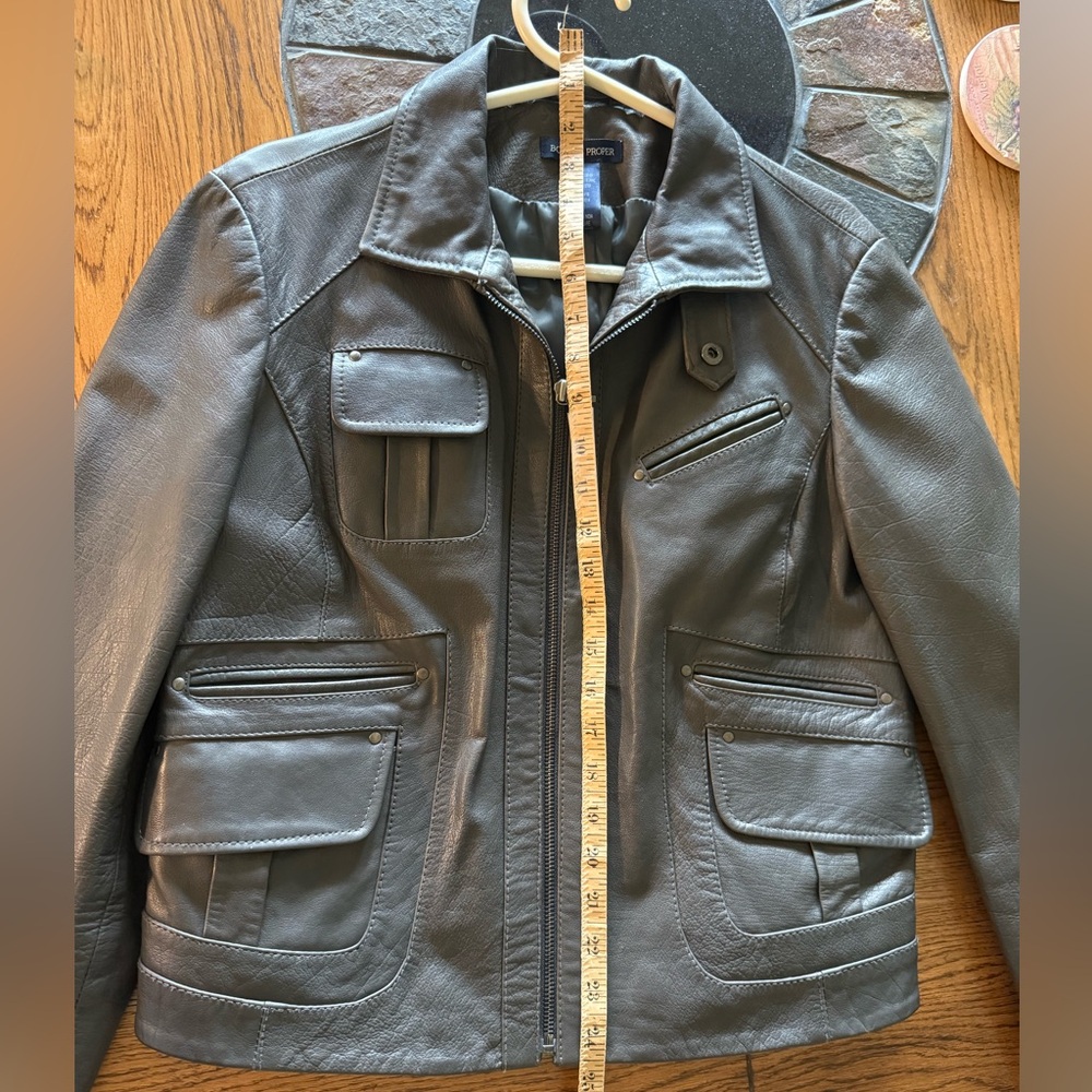 Vintage Genuine leather sz12 crop jacket 6 pockets - Picture 11 of 16